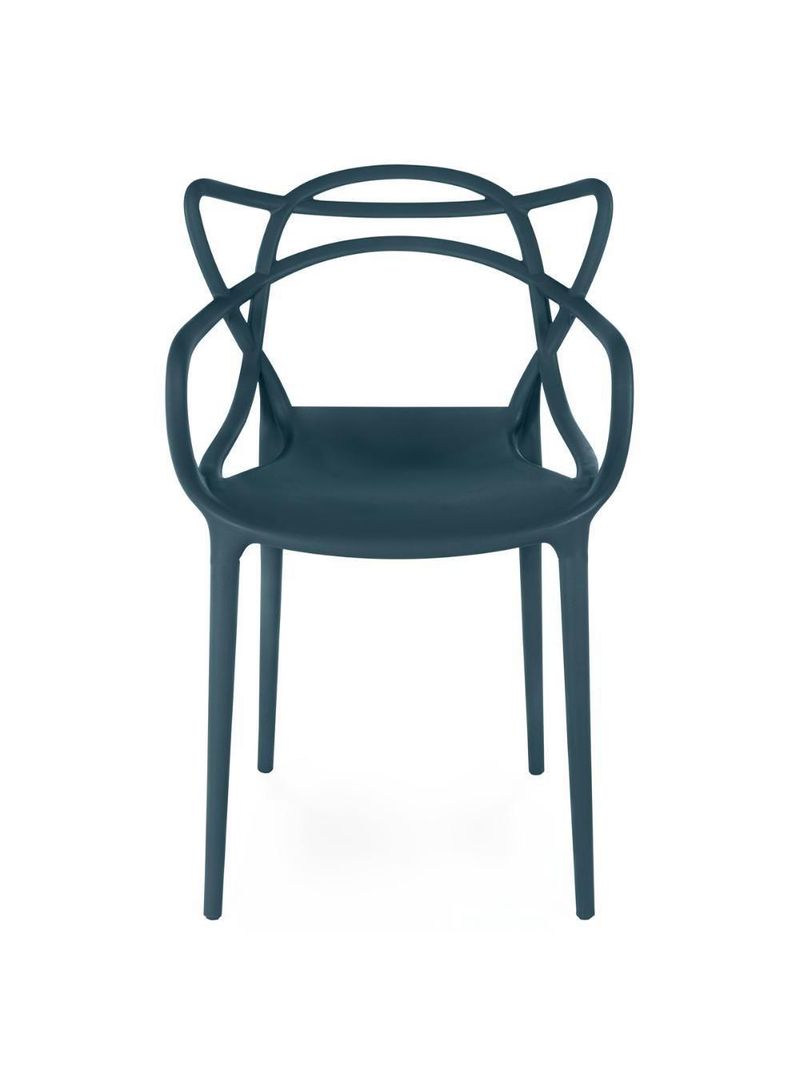 Kit 14 Cadeiras De Jantar Allegra Design Empilhável - Azul Marinho