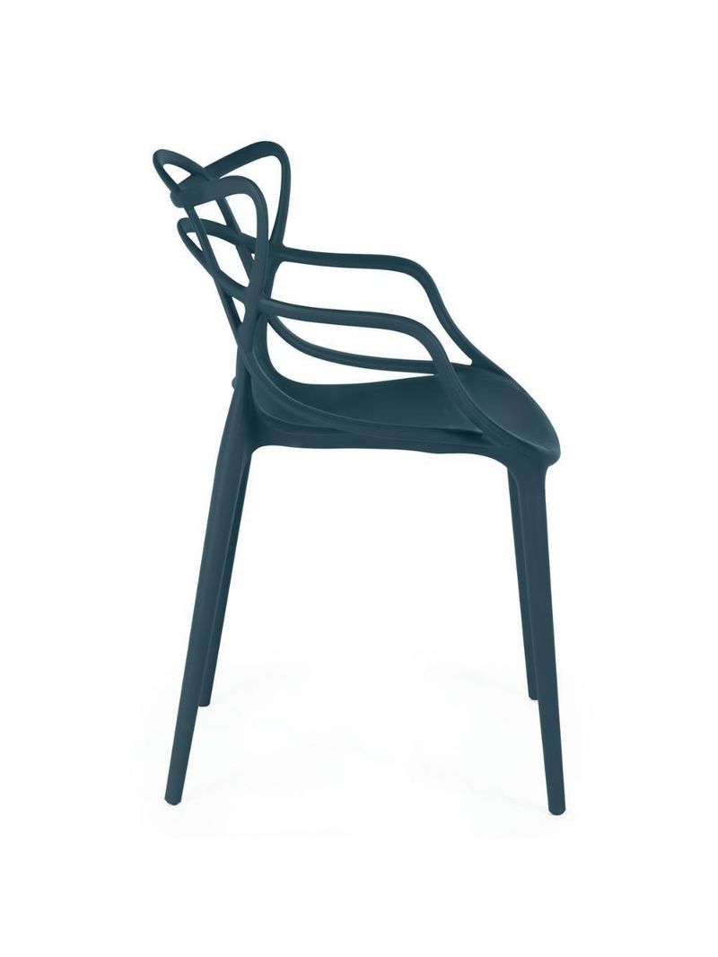 Kit 14 Cadeiras De Jantar Allegra Design Empilhável - Azul Marinho