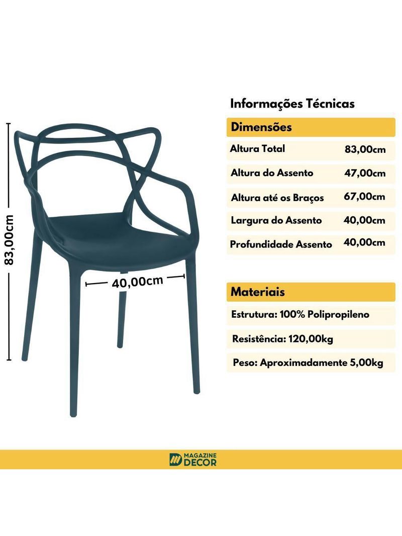 Kit 14 Cadeiras De Jantar Allegra Design Empilhável - Azul Marinho