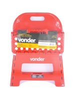 Banqueta Plástica Dobrável Vermelha Altura 220mm Vonder