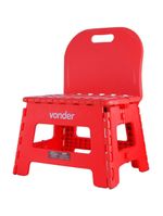 Banqueta Plástica Dobrável Vermelha Altura 220mm Vonder