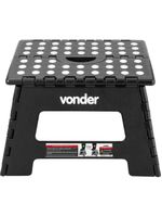 Banqueta Plástica Dobrável Preta Altura 220 Mm Vonder