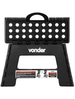 Banqueta Plástica Dobrável Preta Altura 220 Mm Vonder