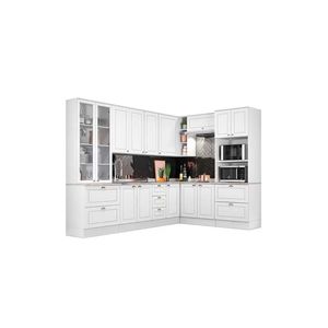 Cozinha Modulada Completa Americana 10 Peças 3 Aéreos + 3 Balcões + 2 Paneleiros + 2 Complementos C5p36 Cinza