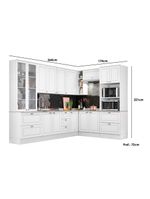 Cozinha Modulada Completa Americana 10 Peças 3 Aéreos + 3 Balcões + 2 Paneleiros + 2 Complementos C5p36 Cinza