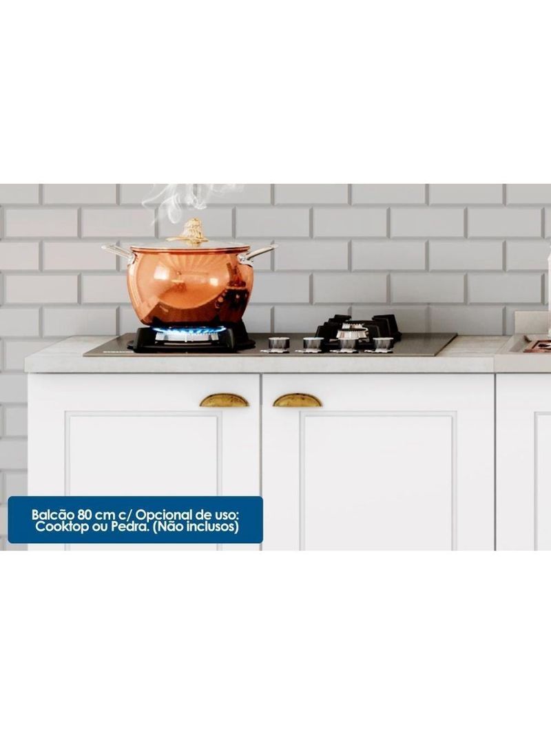 Cozinha Modulada Completa Americana 10 Peças 3 Aéreos + 3 Balcões + 2 Paneleiros + 2 Complementos C5p36 Cinza