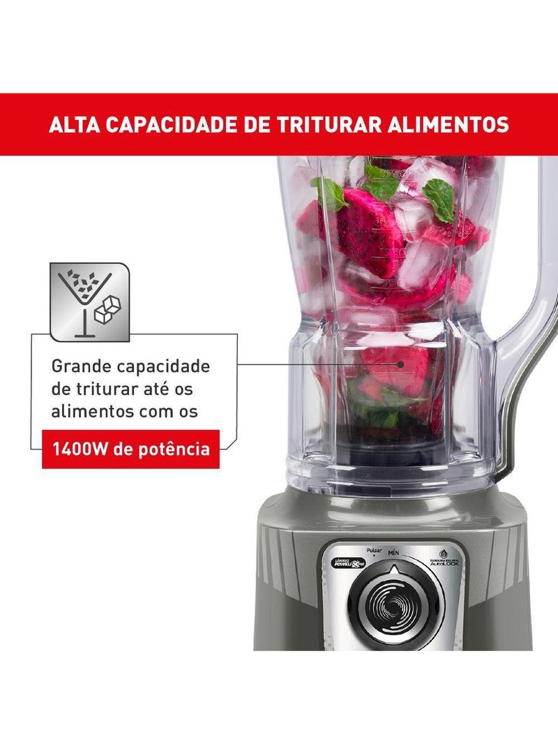 Liquidificador Arno Power Max XXL Cinza LN87 2,25 LITROS 220V 2200W