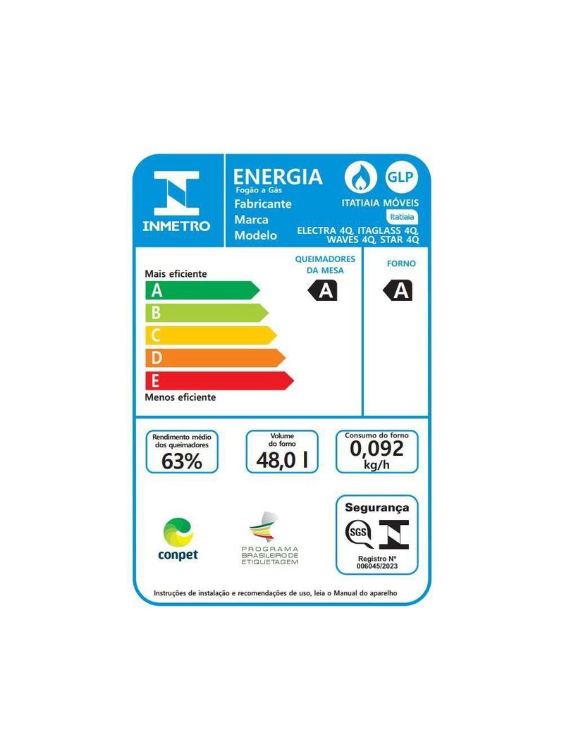 Fogão Itatiaia Electra Glass Pluss Piso 4 Bocas Branco Mesa De Vidro Bivolt (3700000485)