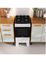 Fogão Itatiaia Electra Glass Pluss Piso 4 Bocas Branco Mesa De Vidro Bivolt (3700000485)