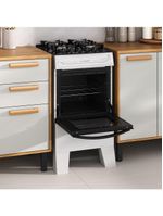 Fogão Itatiaia Electra Glass Pluss Piso 4 Bocas Branco Mesa De Vidro Bivolt (3700000485)