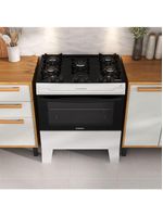 Fogão Itatiaia Electra Glass Pluss Piso 5 Bocas Branco Mesa De Vidro Bivolt (3700000487)