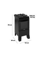 Fogão Itatiaia Electra Glass Pluss Piso 4 Bocas Preto Mesa De Vidro Bivolt (3700000484)