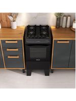 Fogão Itatiaia Electra Glass Pluss Piso 4 Bocas Preto Mesa De Vidro Bivolt (3700000484)