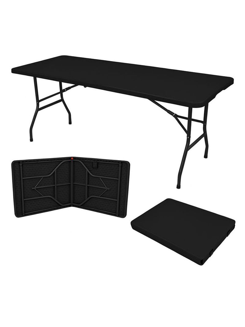 Mesa Dobrável Gallant Vira Maleta Portátil 1,80m Preto com Alça (GMD22A01A-PT)