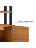 Escrivaninha em MDF 5 Prateleiras 1 Porta 135 cm Freijó/Preto Fosco Pradel Dalla Costa F17