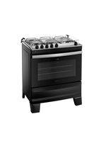 Fogão Atlas Agile Up Piso 5 Bocas Preto Mesa de Inox Bivolt (300001649)