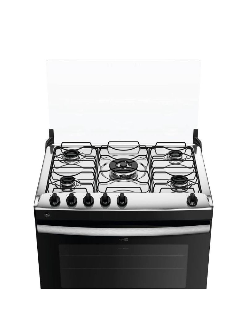 Fogão Atlas Agile Up Piso 5 Bocas Preto Mesa de Inox Bivolt (300001649)