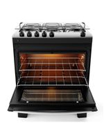 Fogão Atlas Agile Up Piso 5 Bocas Preto Mesa de Inox Bivolt (300001649)