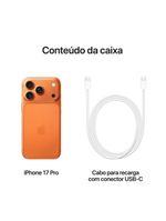 Apple iphone 17 pro 256gb 6,3" 48mp laranja-cósmico