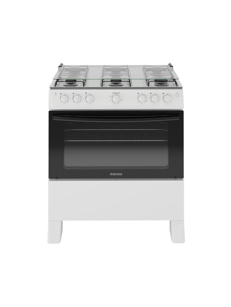 Fogão Itatiaia Star New Piso 6 Bocas Branco Mesa de Inox Bivolt 3700000473