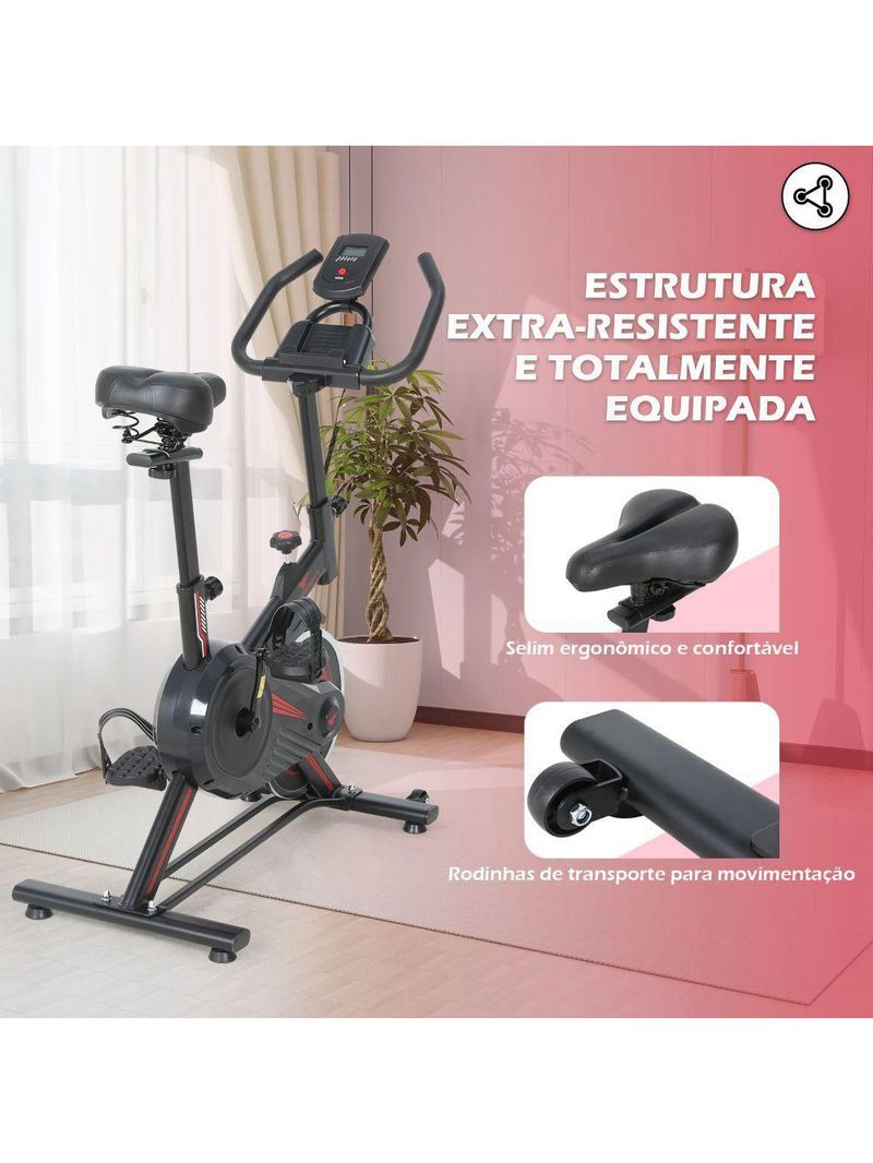 Bicicleta Spinning Mecânica Wonderfit Go Vermelha Roda de Inercia 4kg (WSB04HBTA-VM)