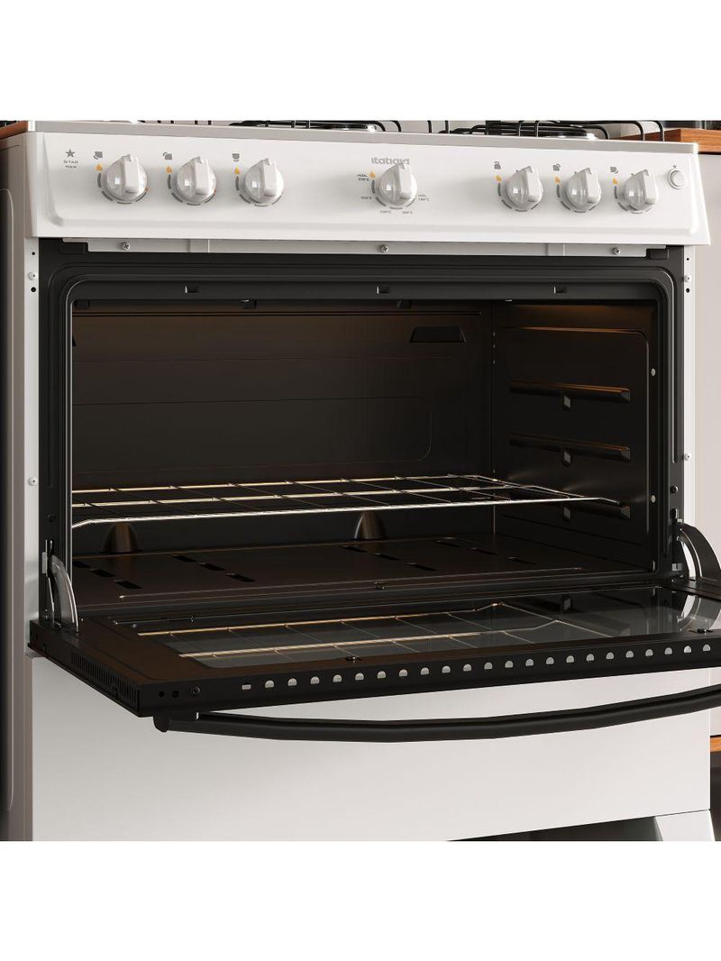 Fogão Itatiaia Star New Piso 6 Bocas Branco Mesa de Inox Bivolt 3700000473