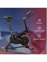 Bicicleta Spinning Mecânica Wonderfit Go Vermelha Roda de Inercia 4kg (WSB04HBTA-VM)