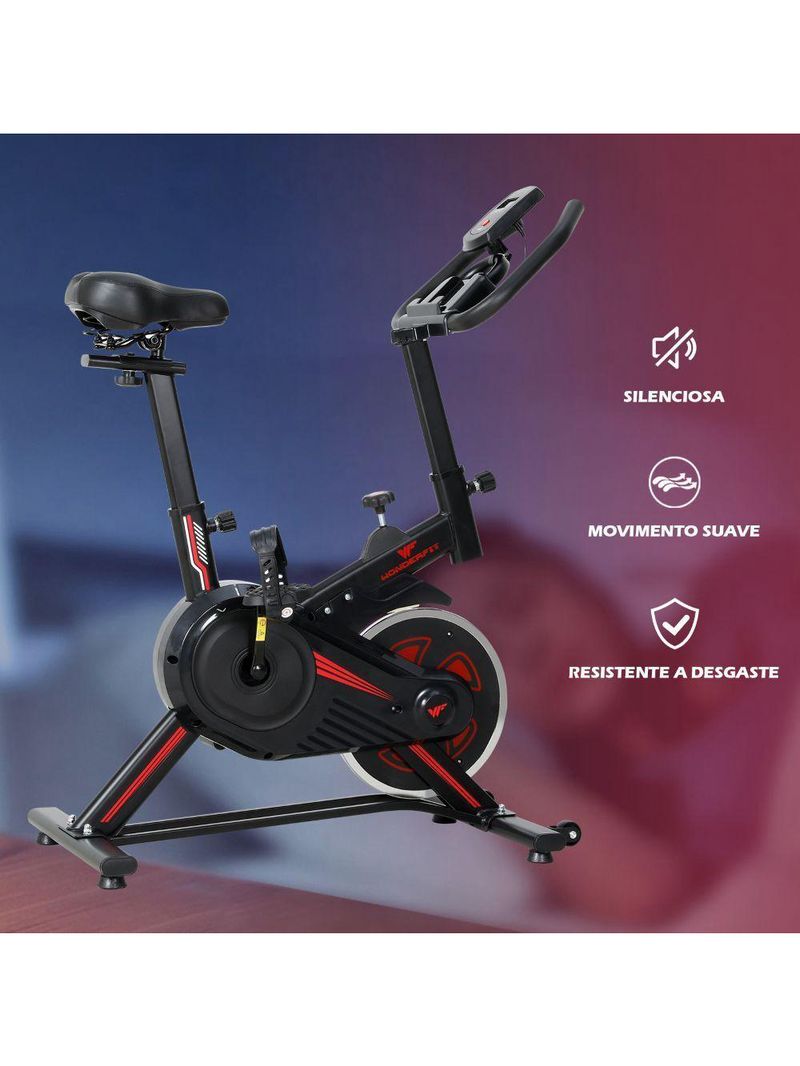 Bicicleta Spinning Mecânica Wonderfit Go Vermelha Roda de Inercia 4kg (WSB04HBTA-VM)