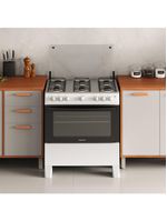 Fogão Itatiaia Star New Piso 6 Bocas Branco Mesa de Inox Bivolt 3700000473