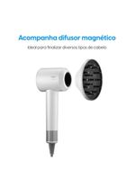 Secador De Cabelo Super Ionic 1700W Branco Motor BLDC 3 Temperaturas Jato Frio Com Difusor 110V