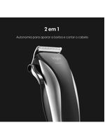 Máquina De Cortar Cabelo Studio Men - 2 Em 1 Cabelo E Barba Lâminas Em Aço Inox Acessórios 110V