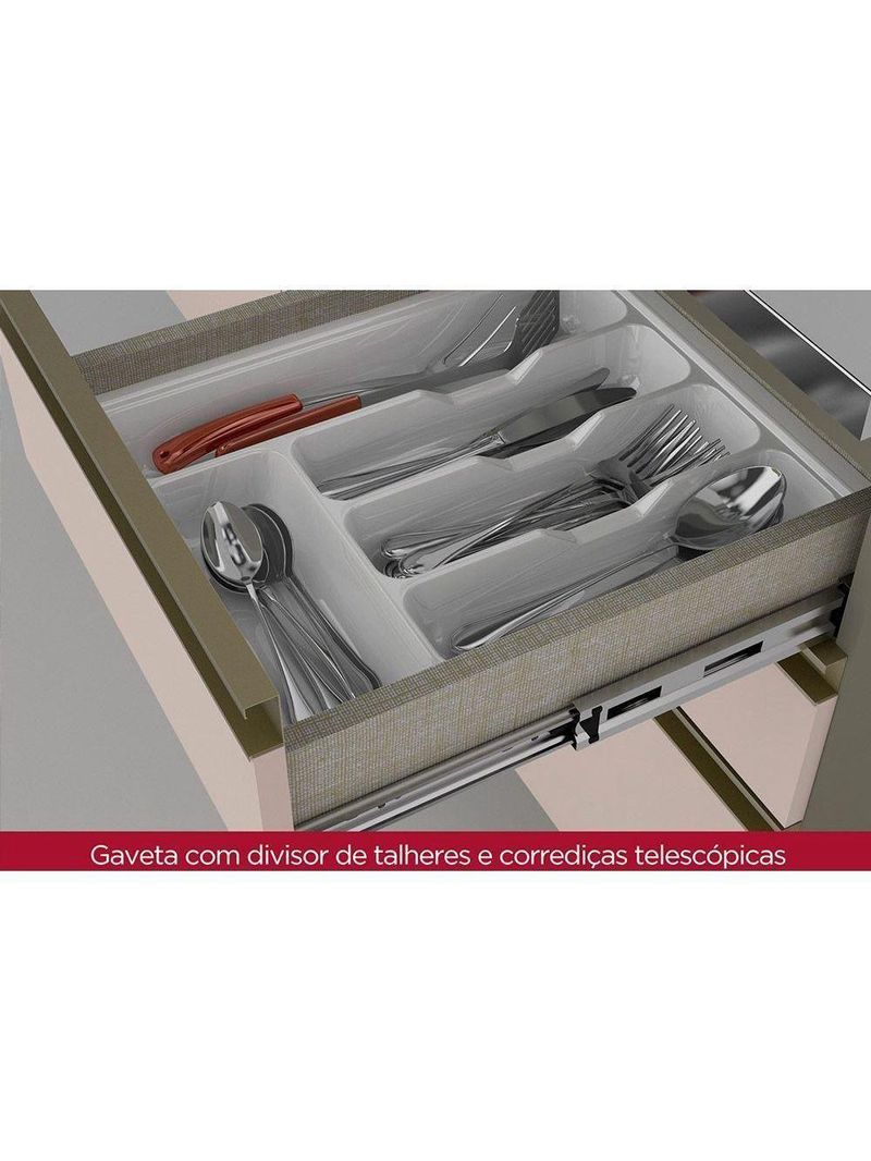 Kit De Cozinha Completa 11 Peças Connect (4 Armários 4 Balcões 1 Paneleiro ) Duna/cristal