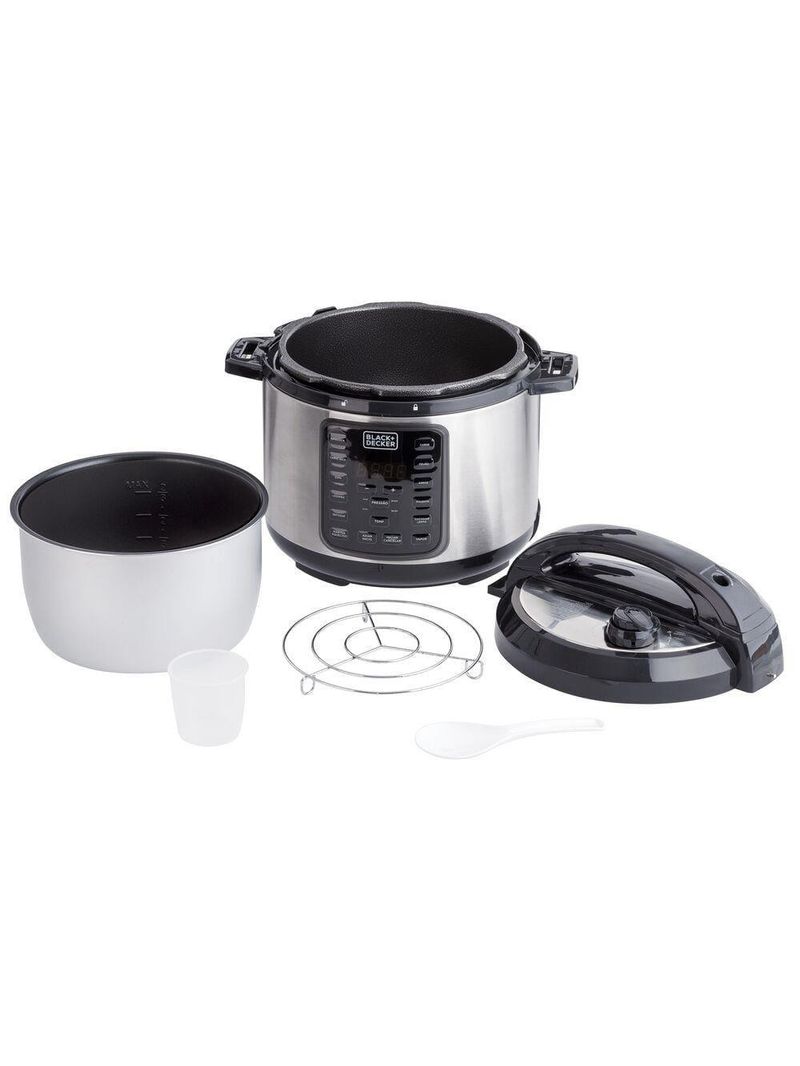 Panela de pressão elétrica black+decker pp900g gourmand gris 5l 900w inox