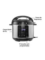 Panela de pressão elétrica black+decker pp900g gourmand gris 5l 900w inox
