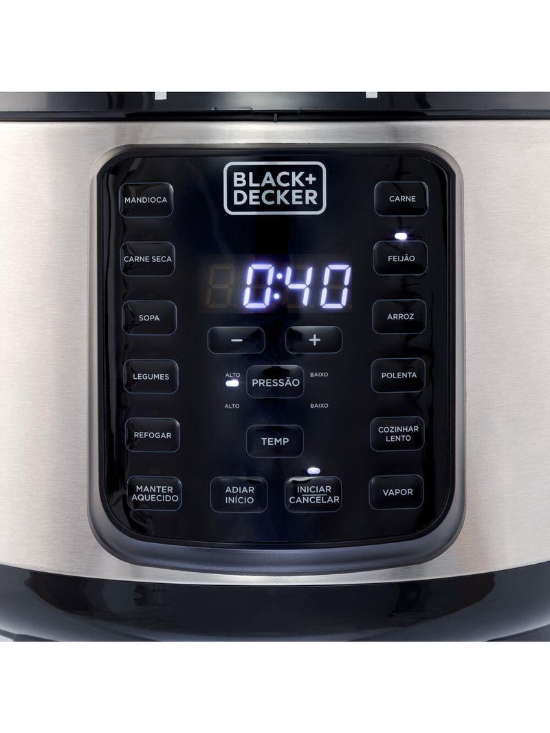 Panela de pressão elétrica black+decker pp900g gourmand gris 5l 900w inox
