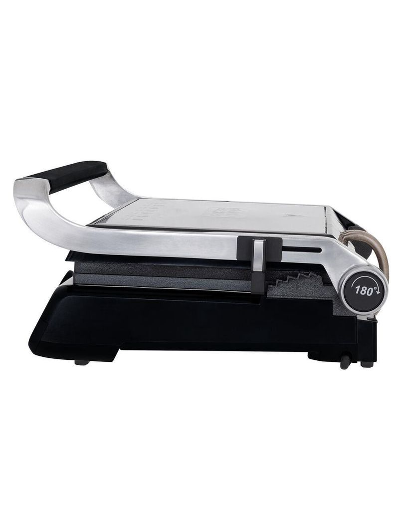 Grill elétrico black+decker g1500g gourmand gris 1500w abertura 180° chapas removíveis antiaderente inox