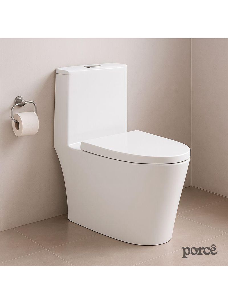 Vaso Sanitário Monobloco Porcê Abstratus Privada Com Assento Branco (PVS42MBSFA-BR)