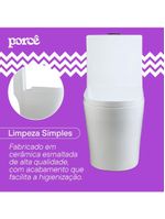 Vaso Sanitário Monobloco Porcê Abstratus Privada Com Assento Branco (PVS42MBSFA-BR)