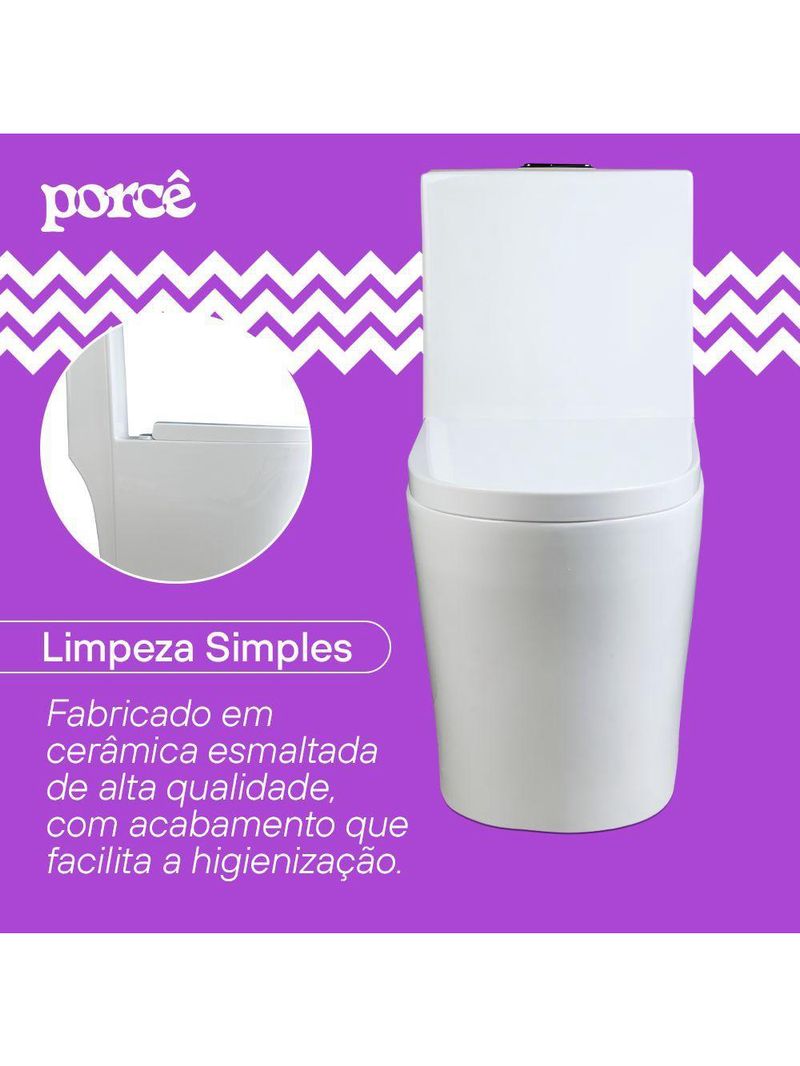 Vaso Sanitário Monobloco Porcê Abstratus Privada Com Assento Branco (PVS42MBSFA-BR)