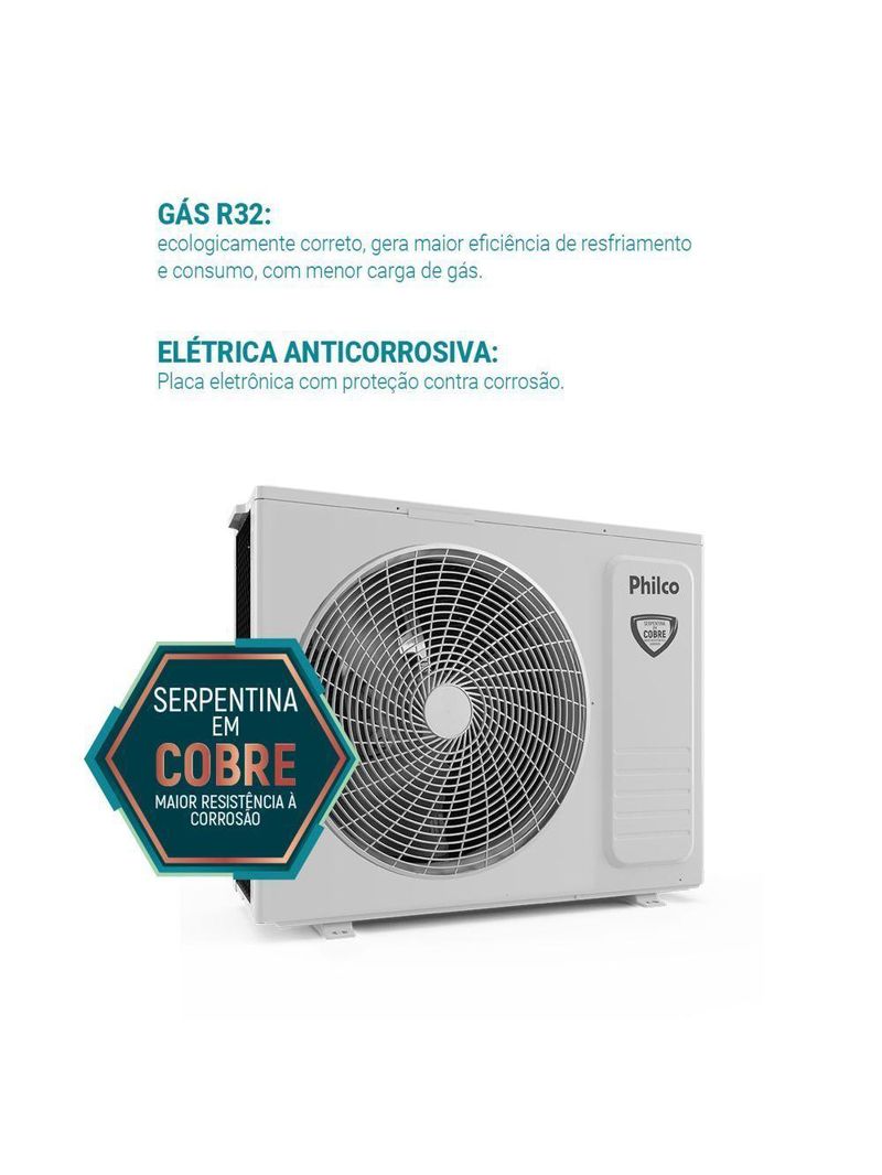 Ar Condicionado Bi Split Inverter Philco 18000 BTUs (2X9000) Quente e Frio 220V PAC18QV