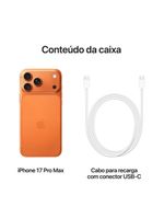 Apple iphone 17 pro max 256gb 6,9" 48mp laranja-cósmico