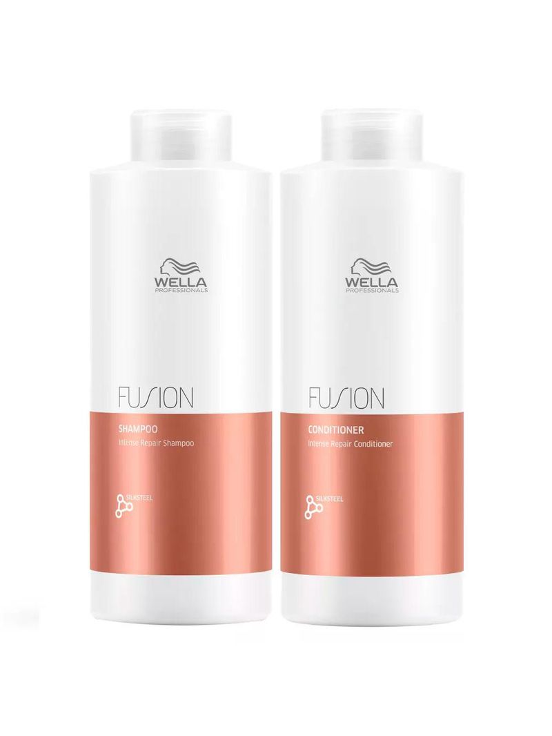 Kit wella professionals fusion - shampoo + condicionador + máscara - tamanho profissional