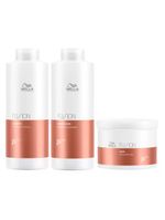 Kit wella professionals fusion - shampoo + condicionador + máscara - tamanho profissional