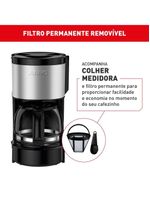 Cafeteira elétrica arno perfectta inox cfpi 12 xícaras - preta