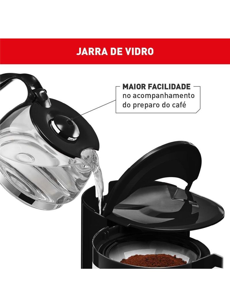 Cafeteira elétrica arno perfectta inox cfpi 12 xícaras - preta