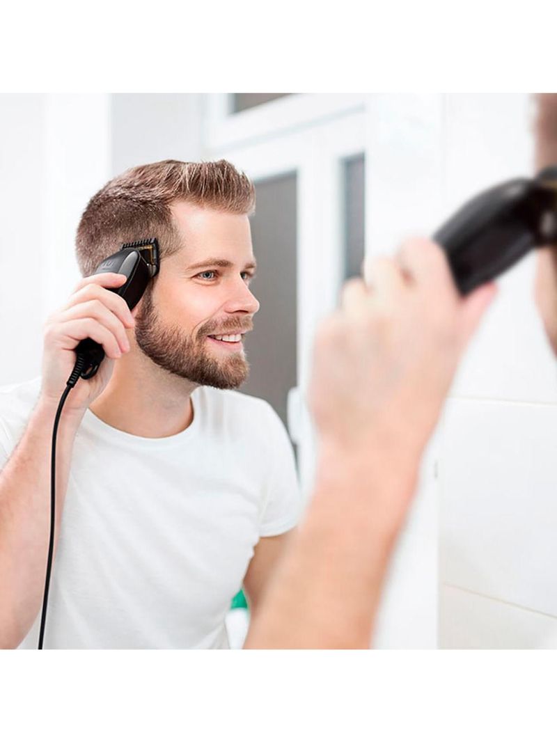 Cortador de cabelo profissional com lâmina titanium e acessórios 220v multi - eb037