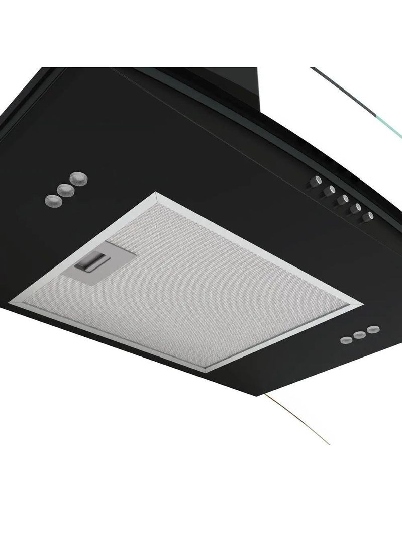 Coifa Parede Nardelli Vidro Curvo Clean 90cm Preta 127V 46010190-02