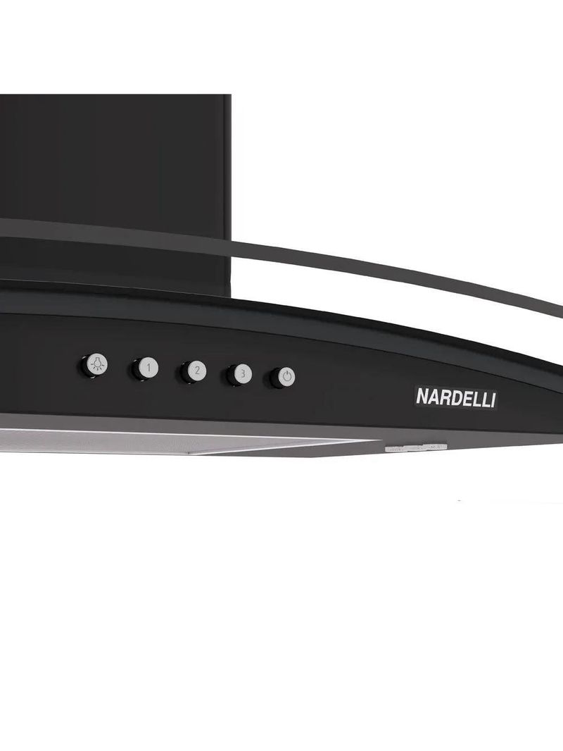 Coifa Parede Nardelli Vidro Curvo Clean 90cm Preta 127V 46010190-02