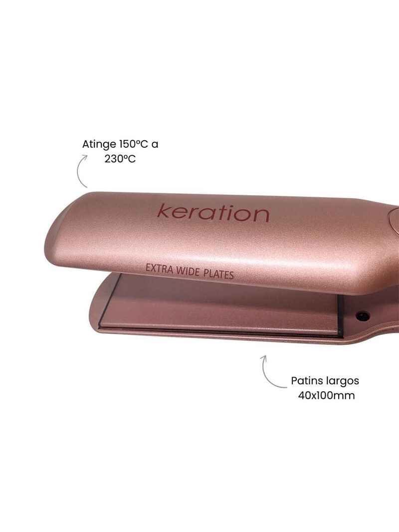 Prancha de cabelo x-wide keration pro bivolt