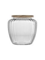 Porta mantimento de vidro com tampa de pinus 1,3l